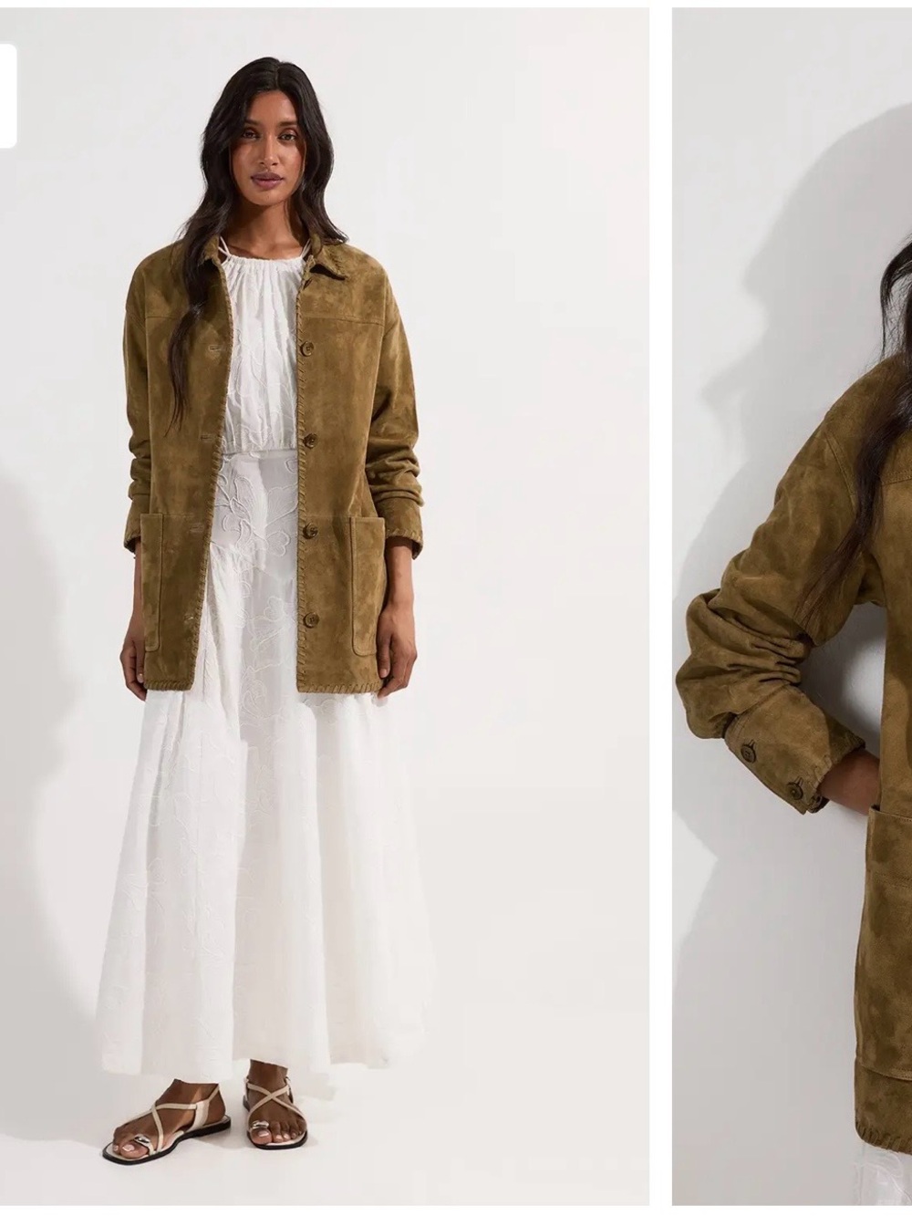 Karen Millen Olive Green Suede Jacket
